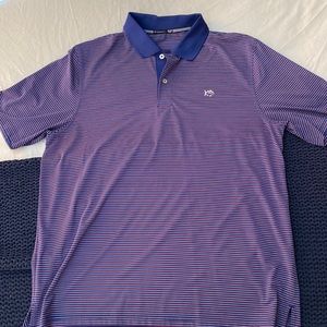 Southern Tide. Blue/Red/Grey stripped polo. Excellent condition! Large.